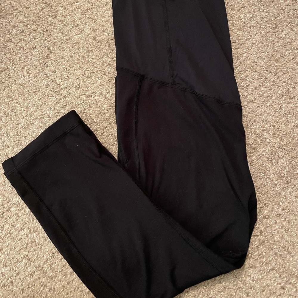 Crop maternity black leggings